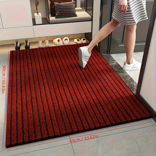 1pc Striped Dirt Resistant Floor Mat, Waterproof Non Slip Floor Mat, Outdoor Entrance Doormat, Entryway Mat, Front Porch Doormat, And Dust Removal Mat, Entryway Wear-Resistant Foot Mat Freely Cut Carpet, Easy To Clean And Durable Rug