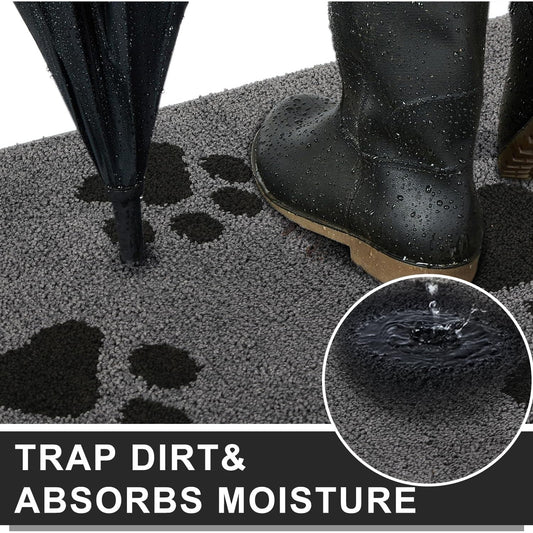 Front Door Mat, Bathroom RugDirt-Trapping Doormat for Muddy Paws, Absorbent Mud Mat for Dogs, Non-Slip Washable Entrance Mat, Indoor Use for Front Door or Entryway, 31.5\